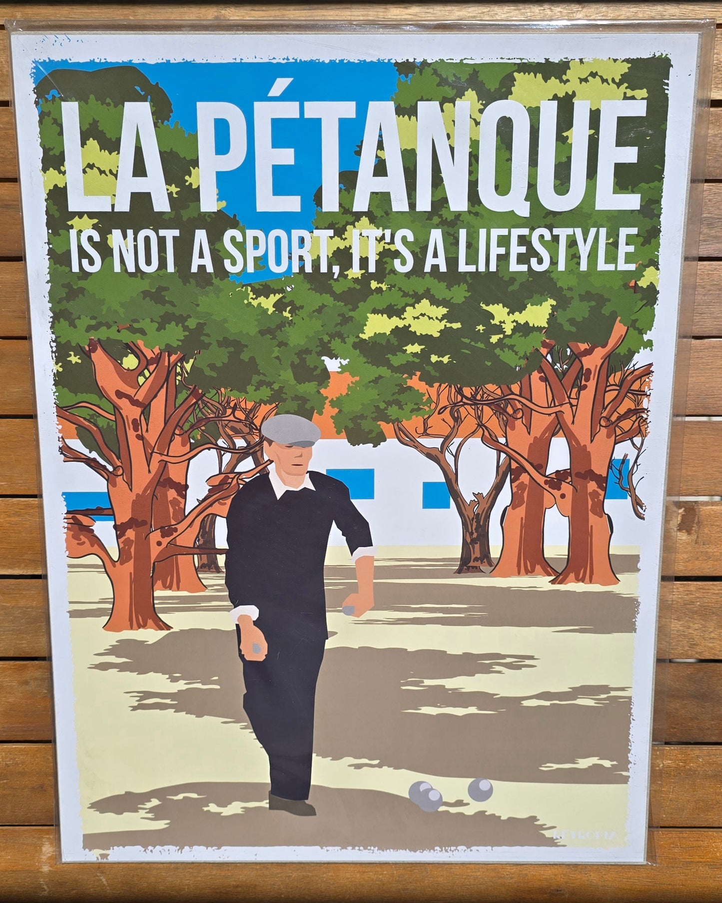 Affiche humour / Retro 30x40 cm pétanque It's a lifestyle, illustration art de vivre du Sud, papier mat 250g made in France