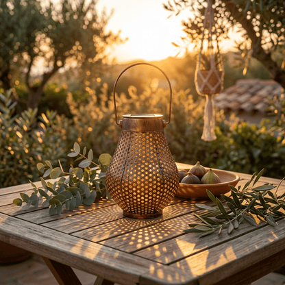 Lanterne Solaire Décorative Métal Cuivré DOTY — 7h Autonomie IP44 | Lumisky - LLX ConceptStore - Luminaire
