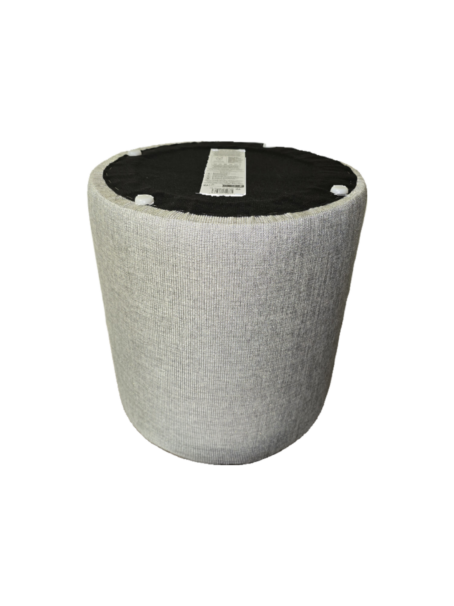 Base du pouf design montrant la structure solide et les petits pieds protecteurs pour les sols.