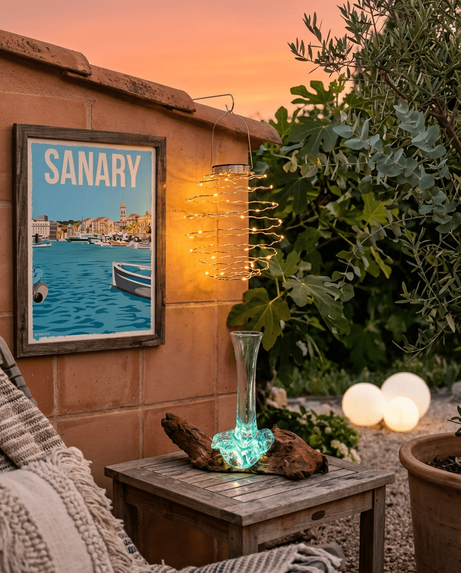 Pack Ambiance & Nature — Suspension ORION Lumisky + Soliflore LaPailleBambou + Affiche Rétropia - LLX ConceptStore - Coffret Déco