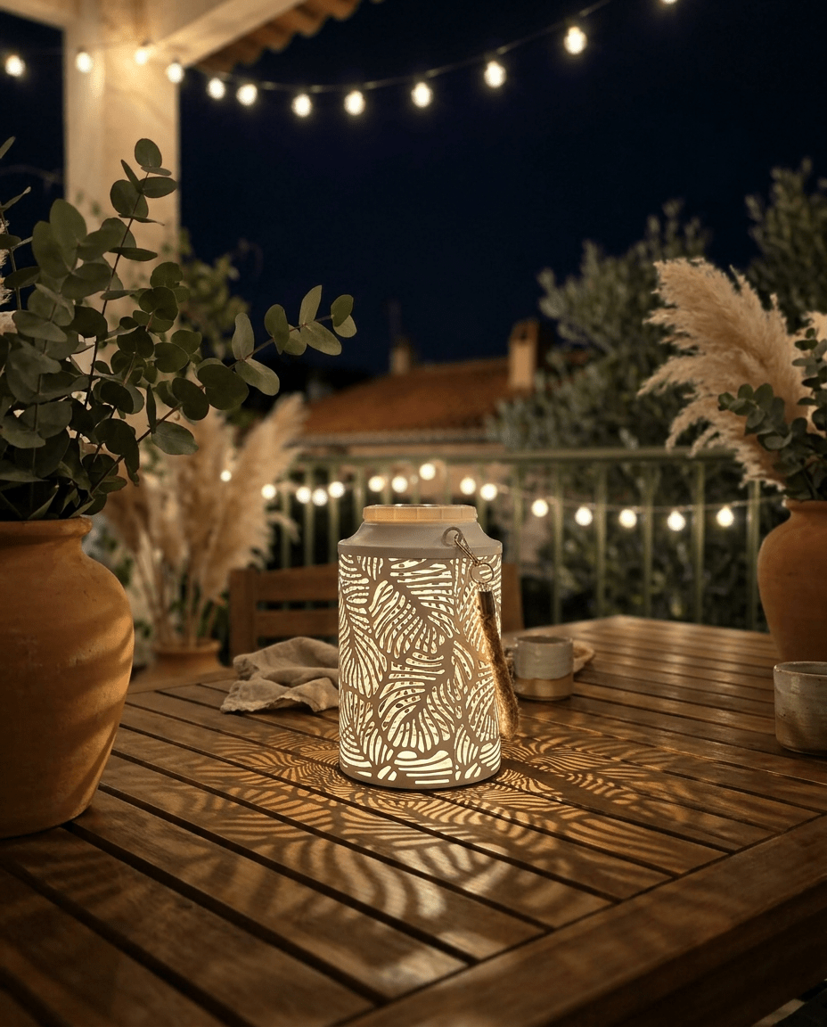 Lanterne Solaire Bohème Mini Rainbow Métal Blanc Ajouré — LED Blanc Chaud | Lumisky - LLX ConceptStore - Luminaire